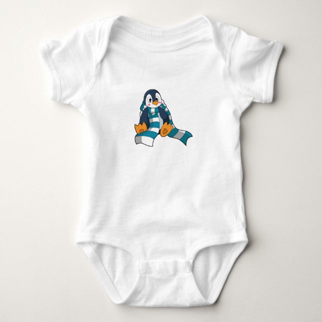 Pinguin mit Scarf Baby Strampler (Vorderseite)