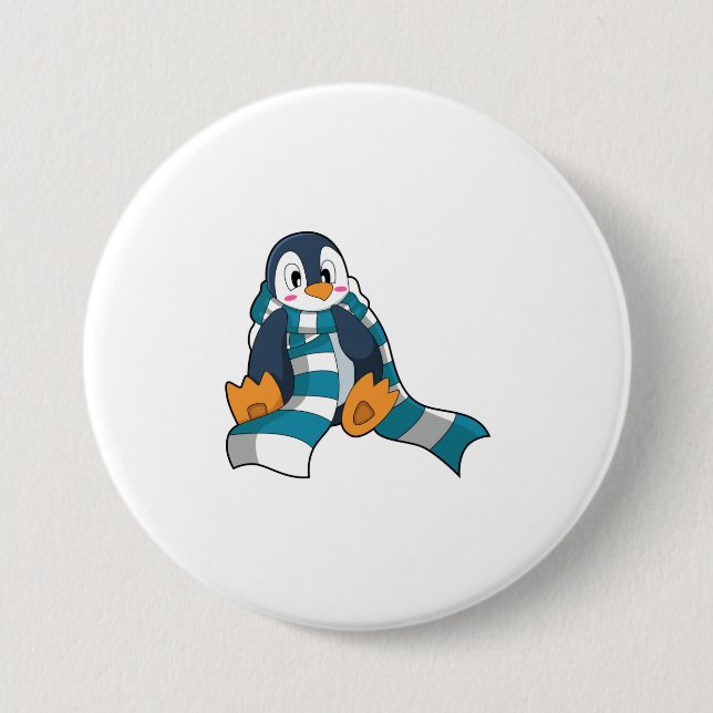 Pinguin mit Scarf Button (Vorderseite)