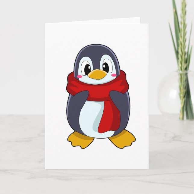 Pinguin mit Scarf Karte (Vorderseite)