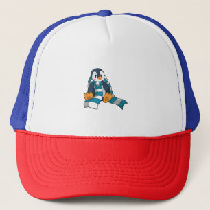 Pinguin mit Scarf Truckerkappe
