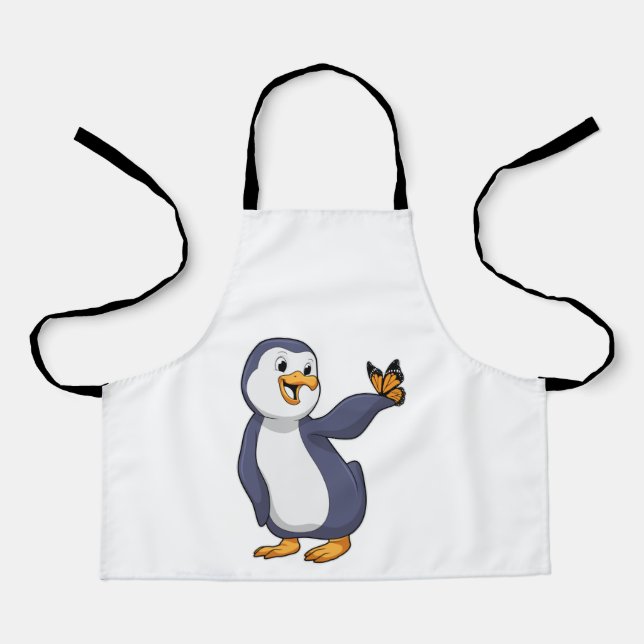 Pinguin mit Schmetterling Schürze (Vorderseite)