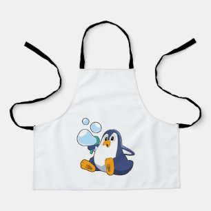 Pinguin mit Seifenblasen.PNG Schürze