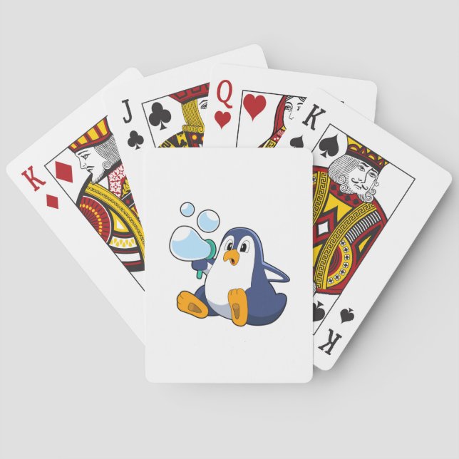 Pinguin mit Seifenblasen.PNG Spielkarten (Rückseite)