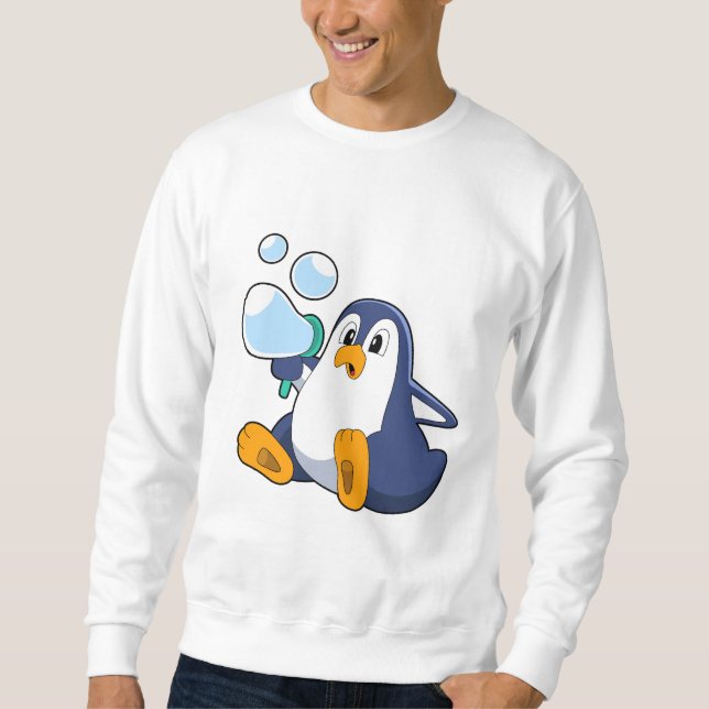 Pinguin mit Seifenblasen.PNG Sweatshirt (Vorderseite)