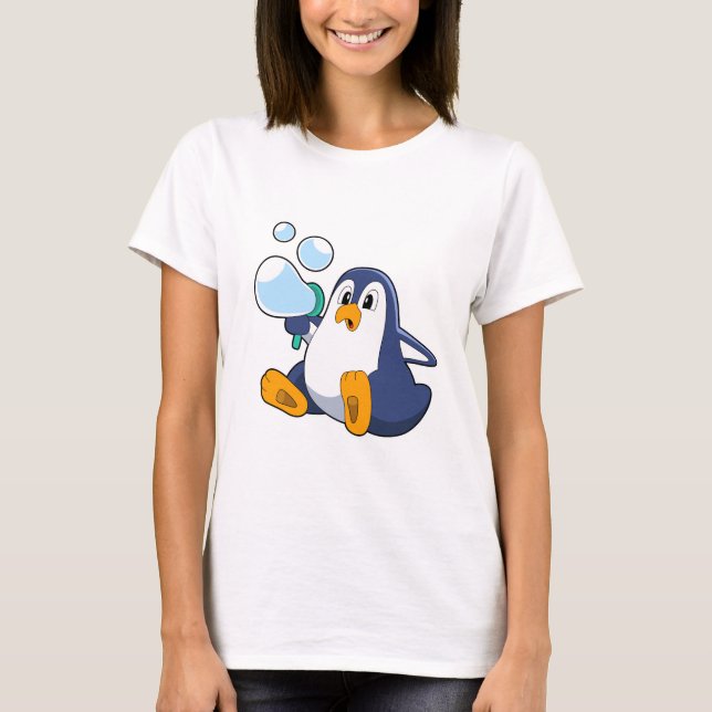 Pinguin mit Seifenblasen.PNG T-Shirt (Vorderseite)