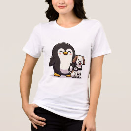 Pinguin mit Service Dog Tri-Blend Shirt