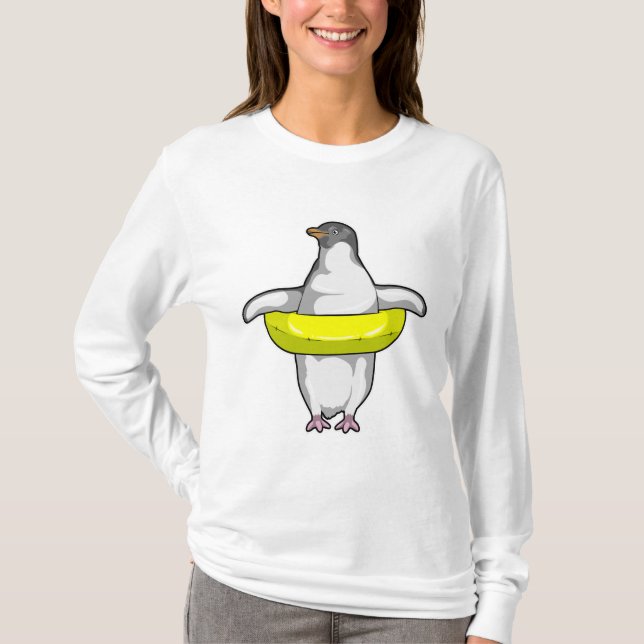 Pinguin mit Swim-Ring T-Shirt (Vorderseite)