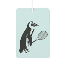 Pinguin mit Tennis Racquet und Blue Background Autolufterfrischer