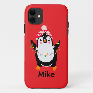 Pinguin mit Weihnachtsbeleuchtung Case-Mate iPhone Hülle