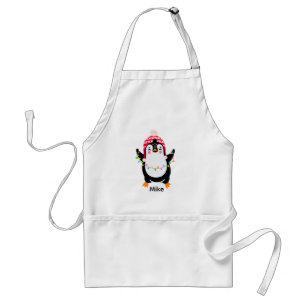 Pinguin mit Weihnachtsbeleuchtung Schürze