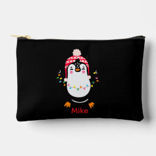 Pinguin mit Weihnachtsbeleuchtung Zubehörtasche
