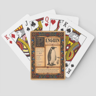 Pinguin, mittelalterliche Bestiarien-Kunst Spielkarten