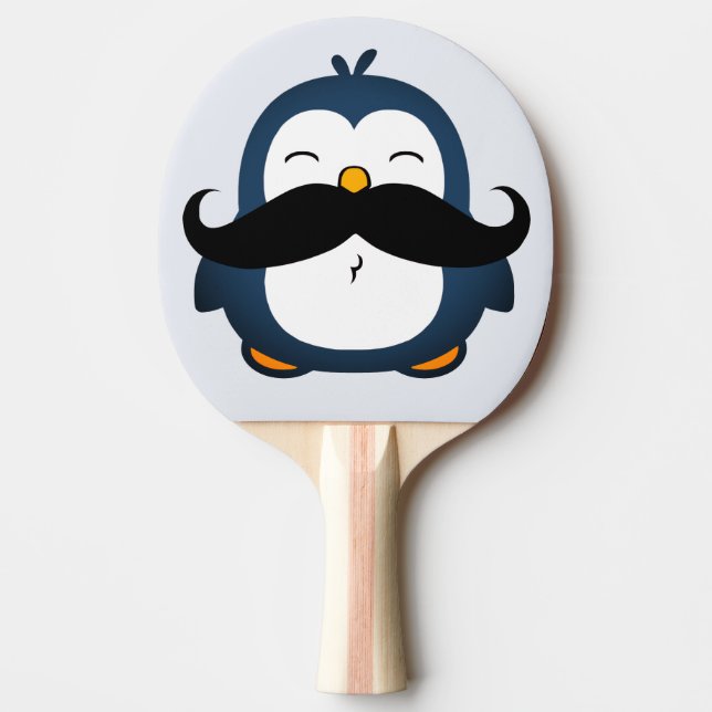 Pinguin Mustache Trend Blue Tischtennis Schläger (Vorderseite)