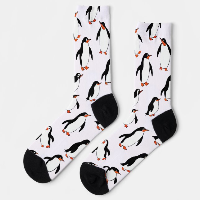 Pinguin-Muster Socken (Linkes Detail)