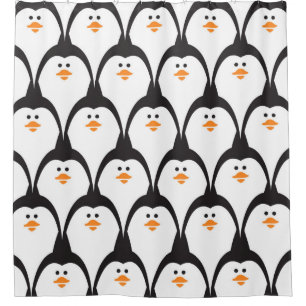 Pinguin nahtloses Muster. Duschvorhang