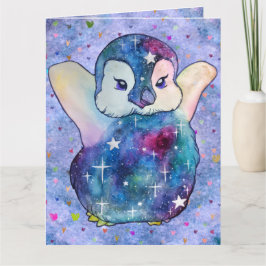 Pinguin namens Button Karte