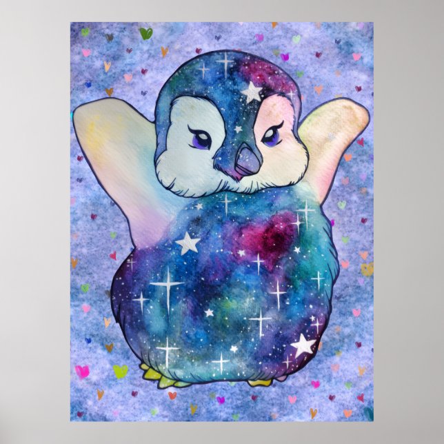 Pinguin namens Button Poster (Vorne)