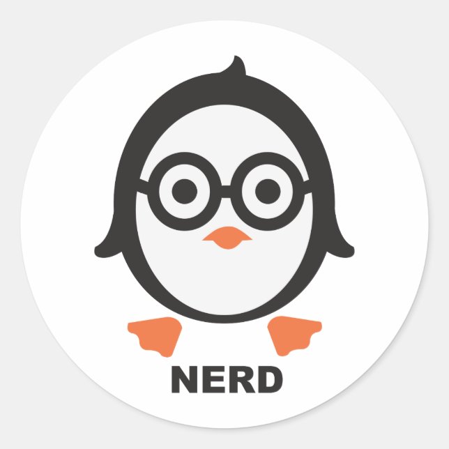 Pinguin - nerd - penguin runder aufkleber (Vorderseite)