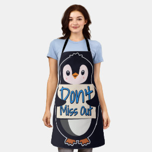 Pinguin Nicht Verpassen Schild Schürze