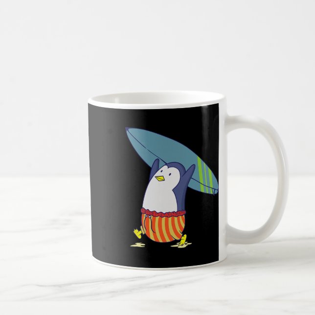 Pinguin Nichts ist besser als Surfen  Kaffeetasse (Rechts)