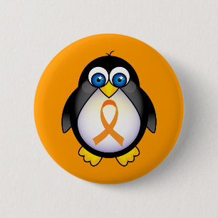 Pinguin-orange Band des Bewusstseins-Geschenks Button