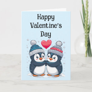 Pinguin-Paar Valentinstag Karte