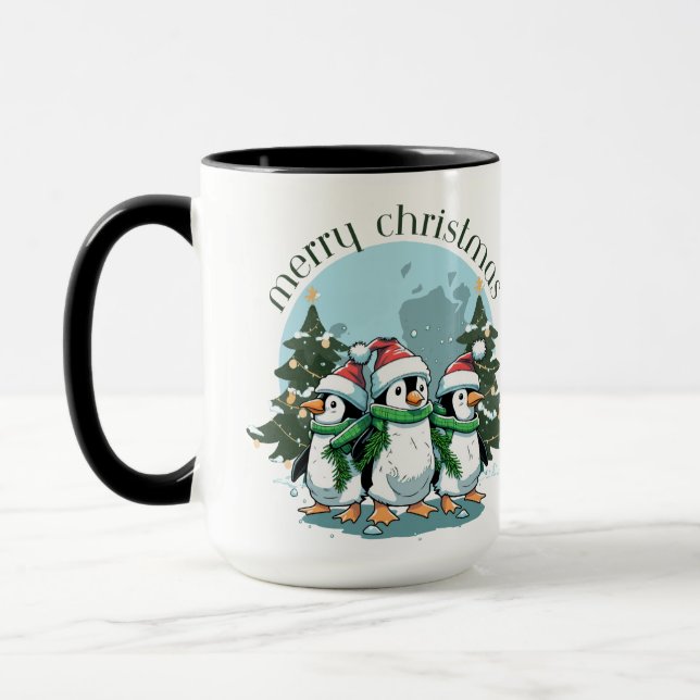 "Pinguin Pals: Frohe Weihnachten-Tasse" Tasse (Links)