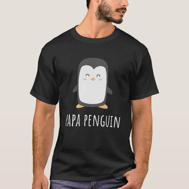 Pinguin Papa T - Shirt Funny & Niedlicher Vater Ge (Vorderseite)