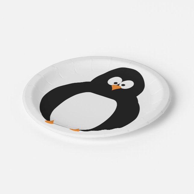 Pinguin-Papierplatte Pappteller (Schrägansicht)