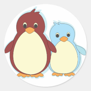 Pinguin-Paradies Runder Aufkleber