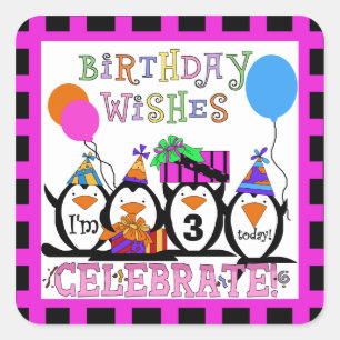 Pinguin Party Custom Stickers