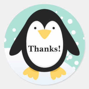Pinguin Party Danke Stickers