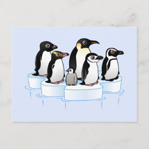 Pinguin-Party Einladungspostkarte