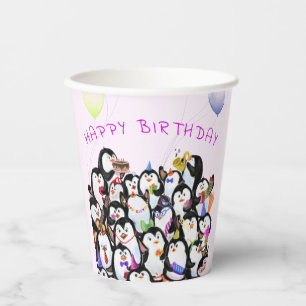 Pinguin Party Paper Cups - Benutzerdefinierter Tex Pappbecher