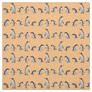 Pinguin-Party-Stoff (Orange) Stoff
