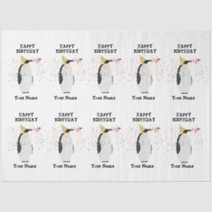 Pinguin Partying - Tiere beim Geburtstag Seidenpapier