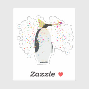 Pinguin Partying - Tiere mit Party Aufkleber
