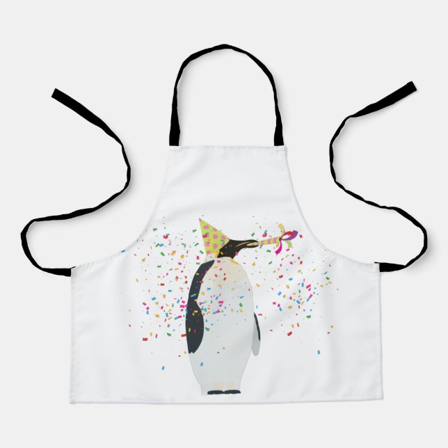 Pinguin Partying - Tiere mit Party Schürze (Vorderseite)