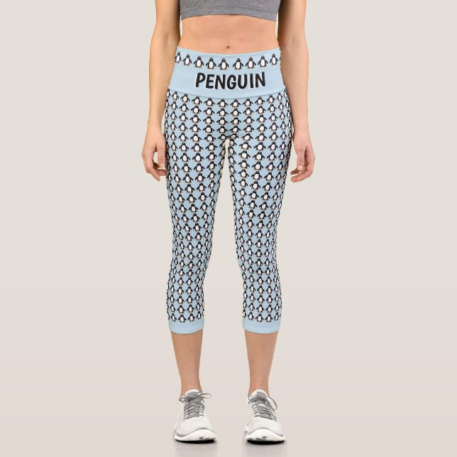 Pinguin Pattern Capri Leggings (Vorderseite)
