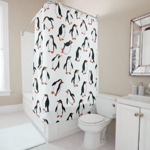 Pinguin Pattern Duschvorhang