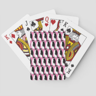 Pinguin Pattern Pink Schwarz-weiß Spielkarten