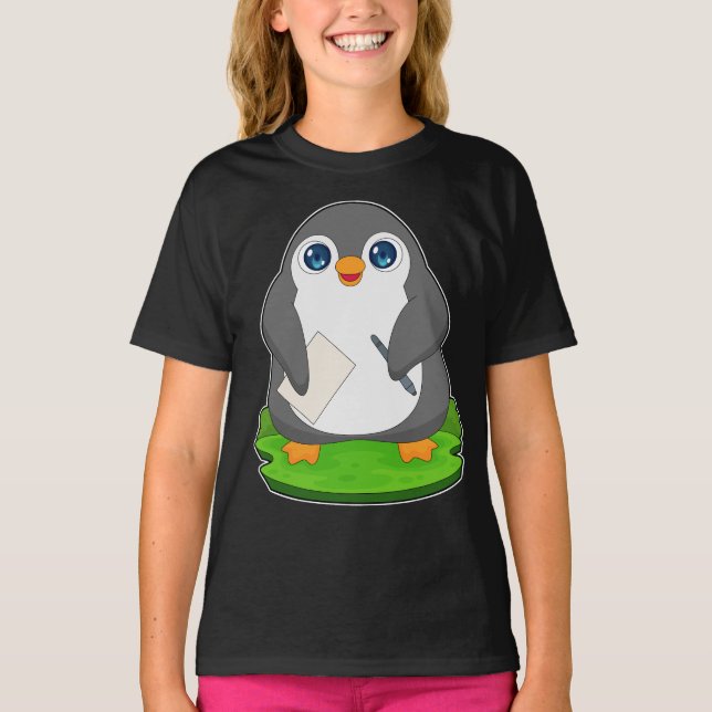 Pinguin Pen Paper T-Shirt (Vorderseite)