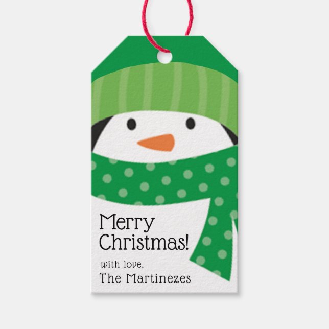 Pinguin Personalisiert Geschenkanhänger (Vorderseite)