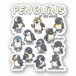Pinguin Pinguine Tiere der Welt Pinguinliebe Aufkleber