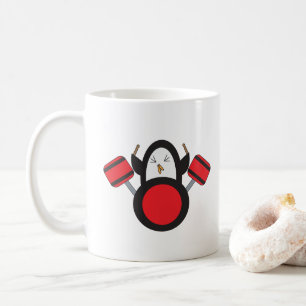 Pinguin Playing Drum Set Kaffeetasse