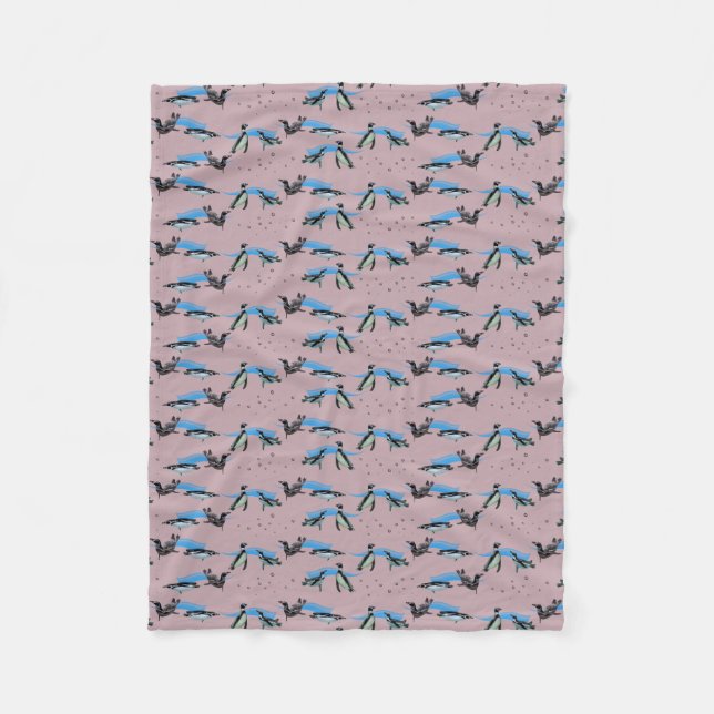 Pinguin Pool Party Fleece Blanket (Dusty Pink) (Vorderseite)