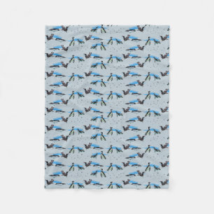 Pinguin-Poolparty-Flanelldecke (Hellblau) Fleecedecke