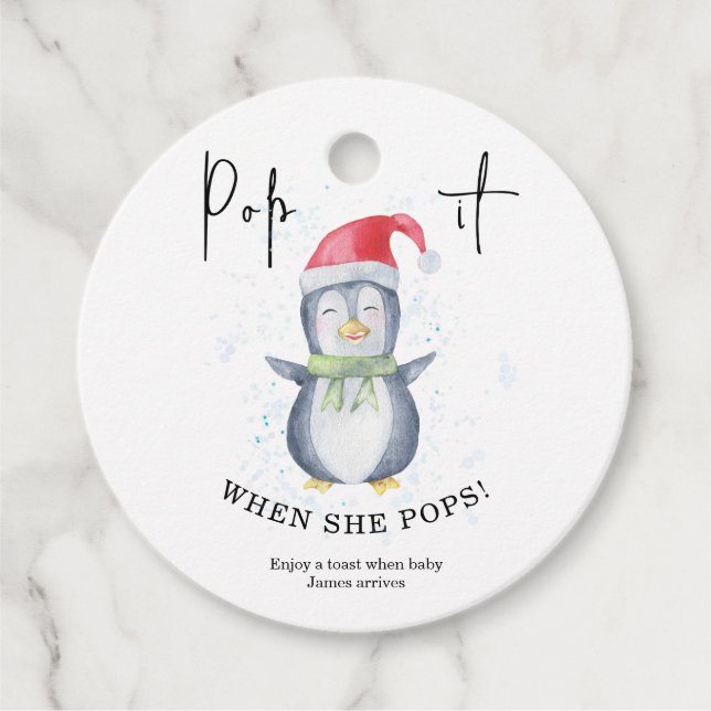 Pinguin - Pop, wenn sie Pop macht Geschenkanhänger (Vorderseite)