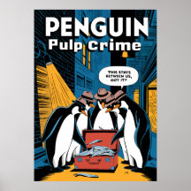 Pinguin Pulp Crime Noir Funny Design