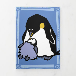 Pinguin-Puzzle-Grußkarte Dreifach Gefaltete Urlaubskarte